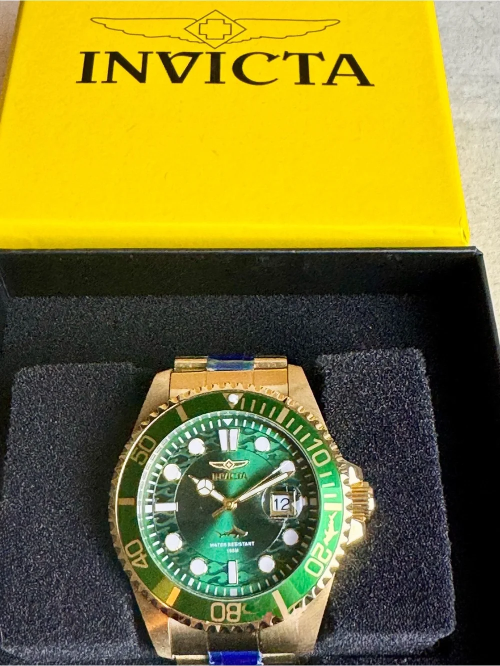 Invicta Pro Diver Green/Gold 43mm Quartz Watch NWT